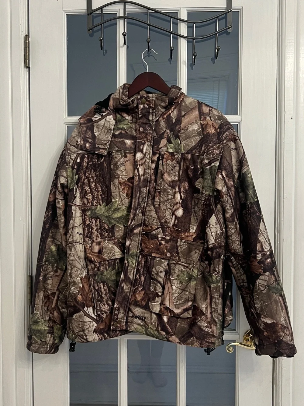 DEWALT Men’s Camo Heated Work Gear Lithium Ion Hooded Coat Size L